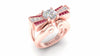 Laykin et Cie Mocambo Ring in Rose Gold with Diamonds and Ruby