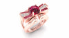 Laykin et Cie Mocambo Ring in Rose Gold with Diamonds and Ruby