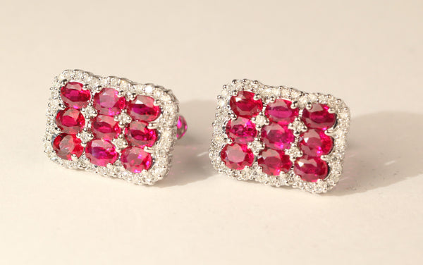 Platinum and Diamond Ruby Cufflinks