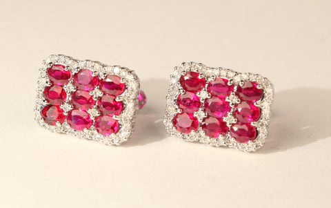 Platinum and Diamond Ruby Cufflinks